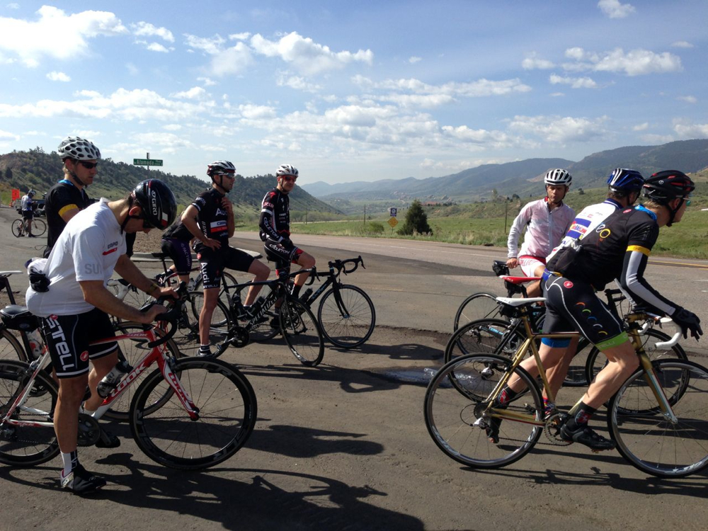 The gaggle at the bottom of Dino Ridge, after saying our first goodbye to Tim. Photo credit - Patrick Charles