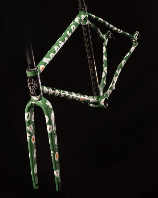 Von had a very specific vision for his Flaanimal 5.0. He referred us to an absolutely beautiful De Rosa done in a playful green color with white letters all over it and asked if we could could do something similar - but with dashes of the Philippines flag sprinkled in as well. It’s always fun to put these designs together in 2d, but once Von’s frameset came to life in the paint booth it took on a whole other level of fun. We can’t help but smile when looking at it, and we think anyone he sees out on road will feel the same.
Happy New Flaanimal Day, Von!
#flaanimal
#rodeospork
#newbikeday