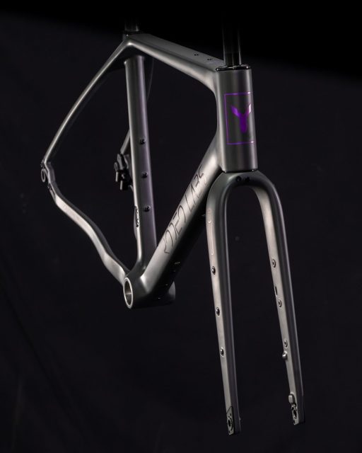 Some bikes shout, some whisper. Ryan’s TD4.2 starts with a dark grey base coat and adds a purple metallic pop with its subtle graphics. Turn the volume up, turn the volume down, the choice is yours.
 
Happy New Bike Day, Ryan!
 
#traildonkey
#gravelbike