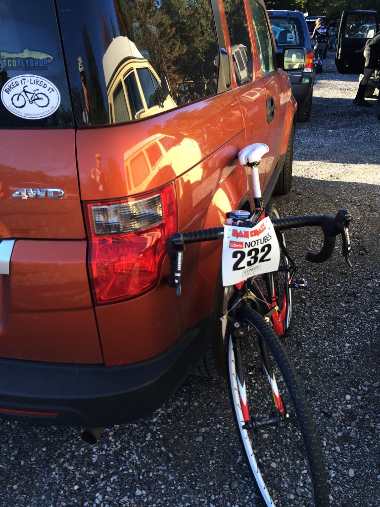Bike setup pre-race.