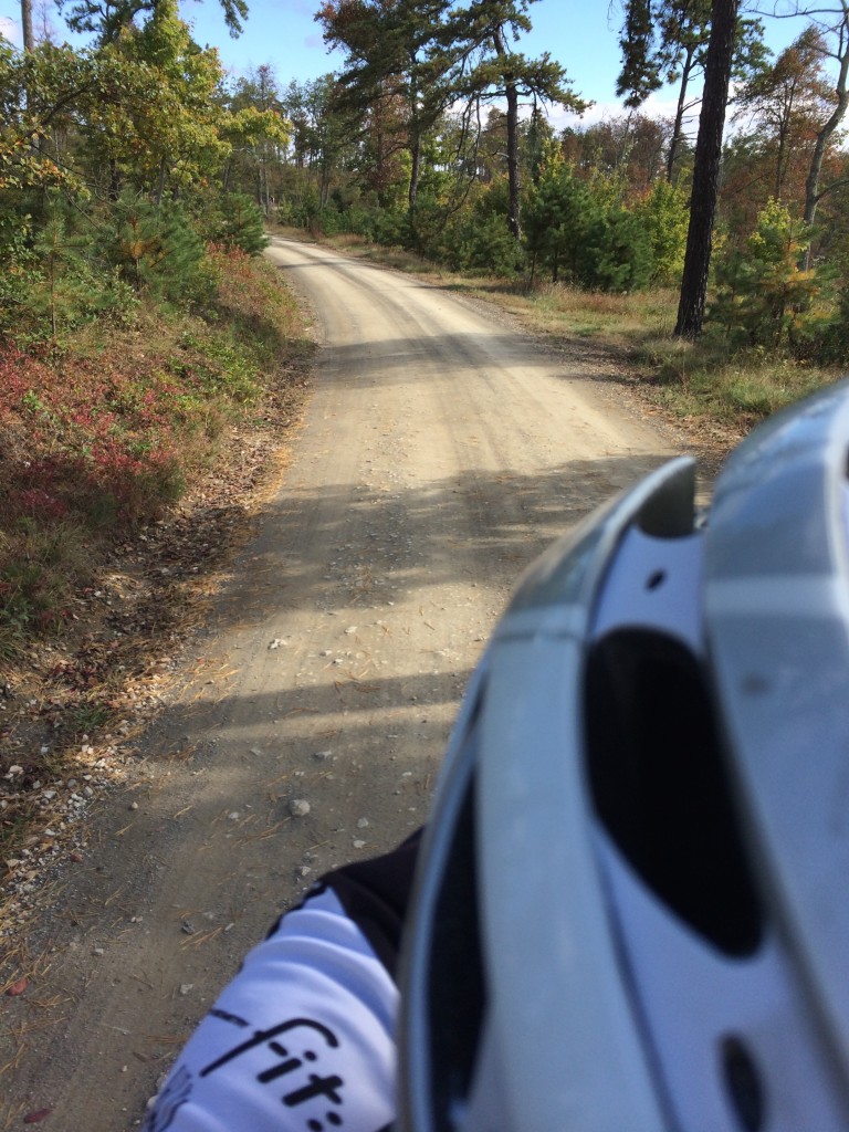 One of the many dirt road climbs.  