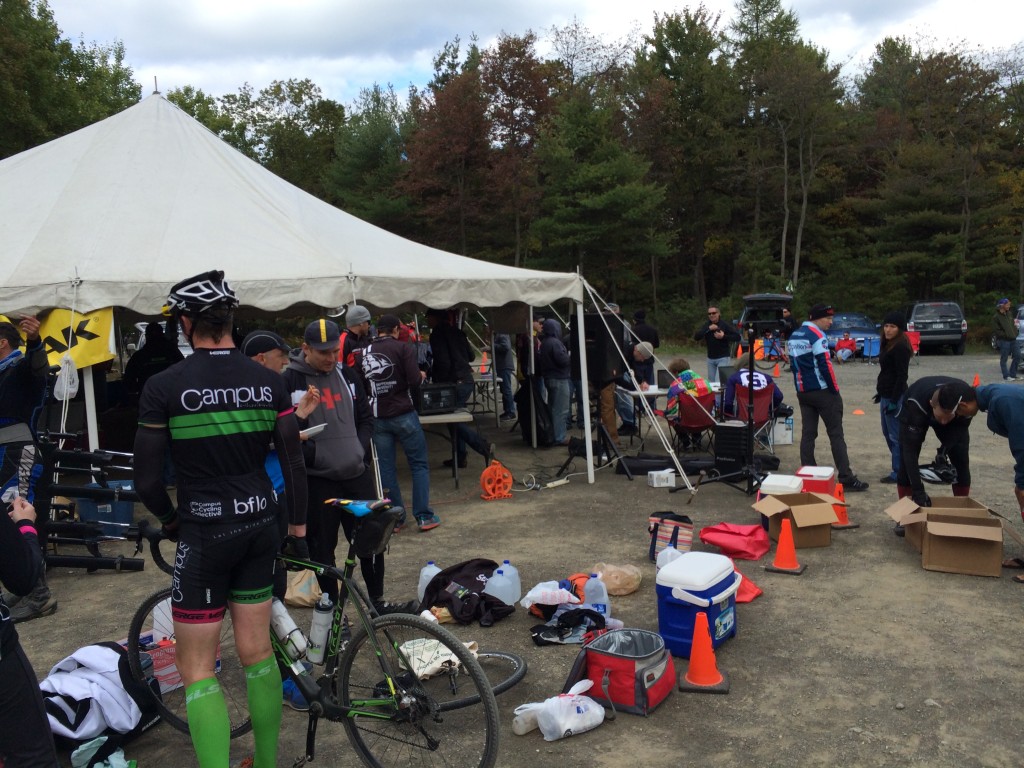 The post-race scene at Big Flat - start/finish.