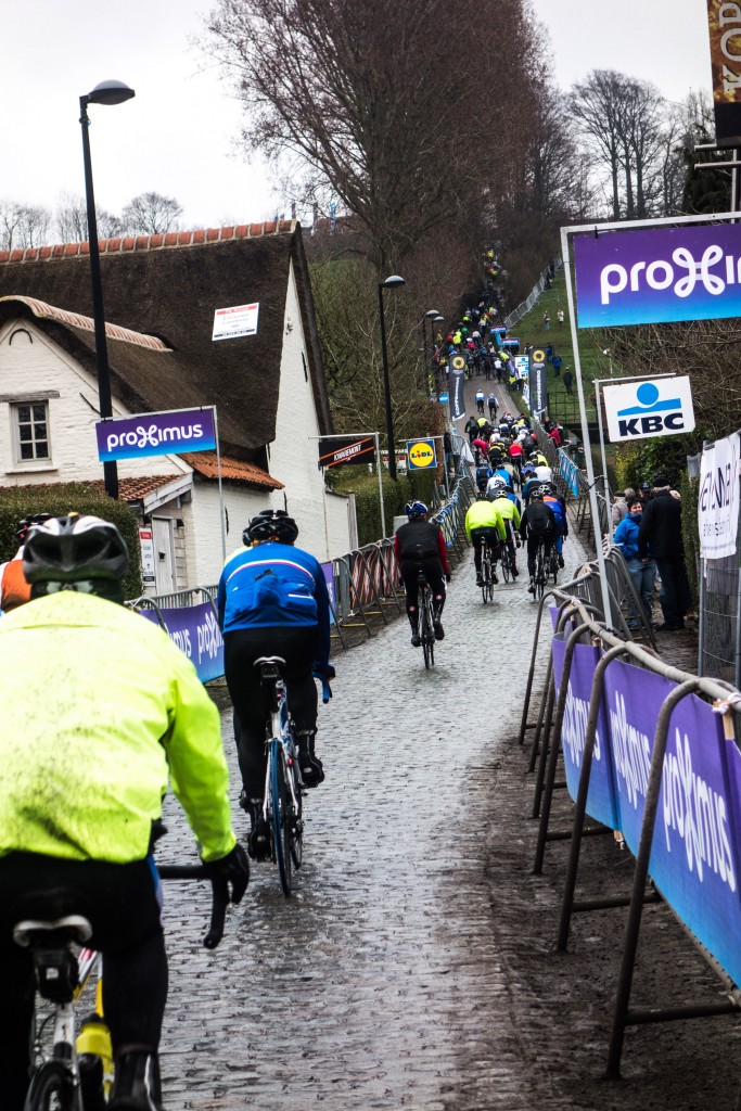 The base of the Koppenberg. Difficult to describe how cool it was to turn onto the road and see it come into view. You should probably go and experience it for yourself.