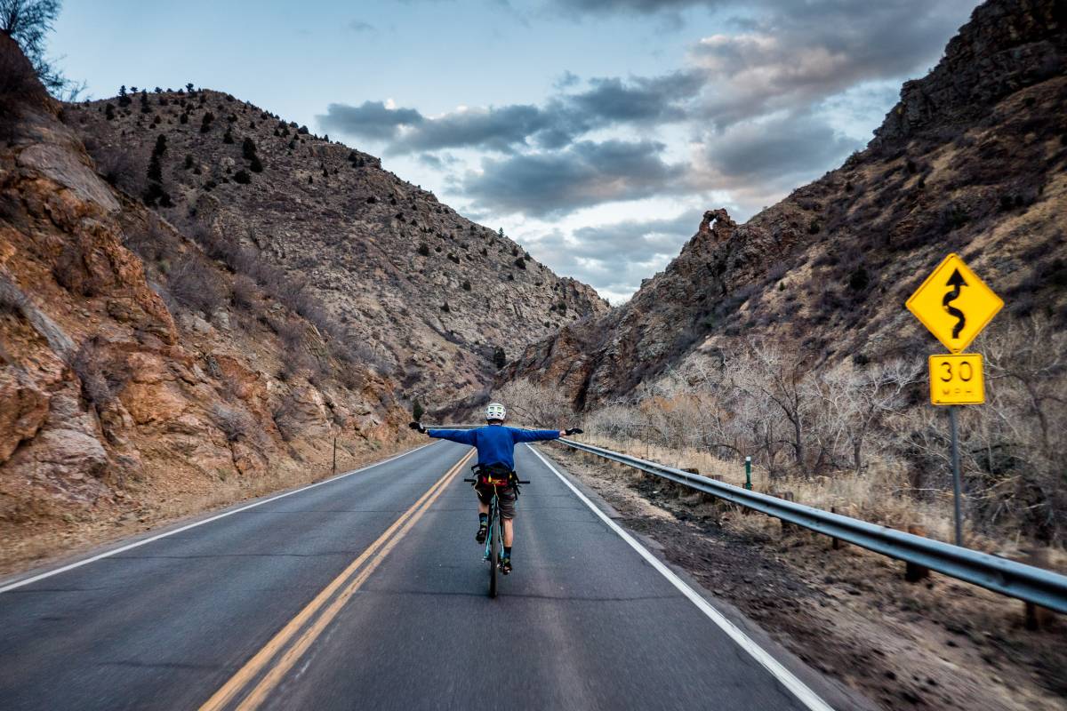 Twilight ride home after descending Lair Of The Bear