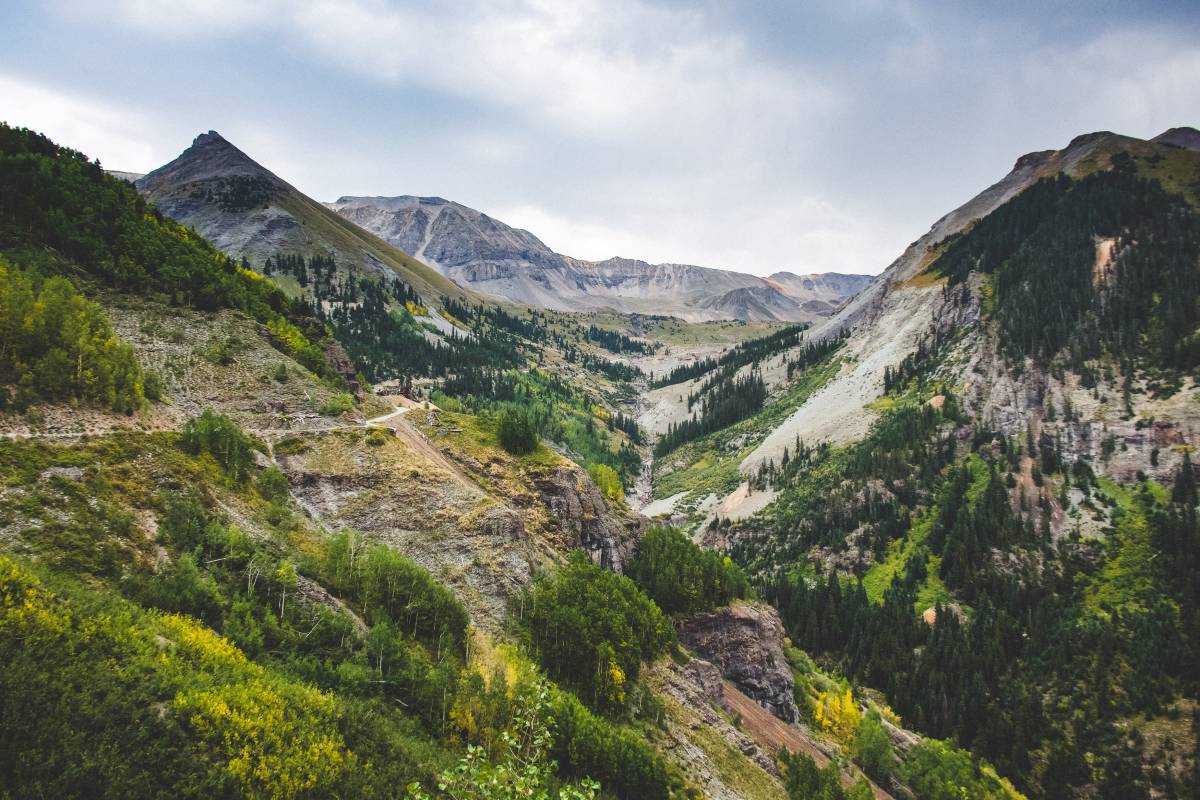 Looking up the valley towards Imogene Pass