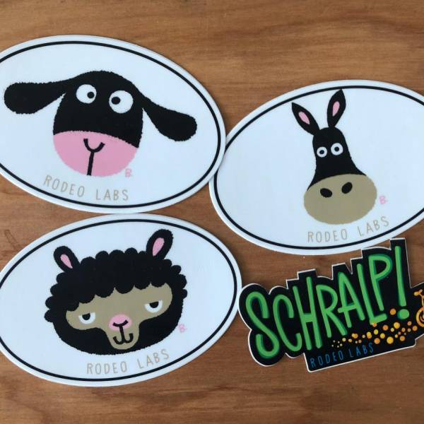 Rodeo x Biggs window stickers